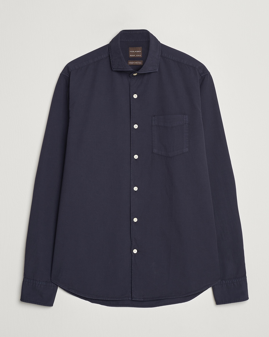 Men | Shirts | Oscar Jacobson | Reg Fit Wide Spread C GD Twill Night Blue