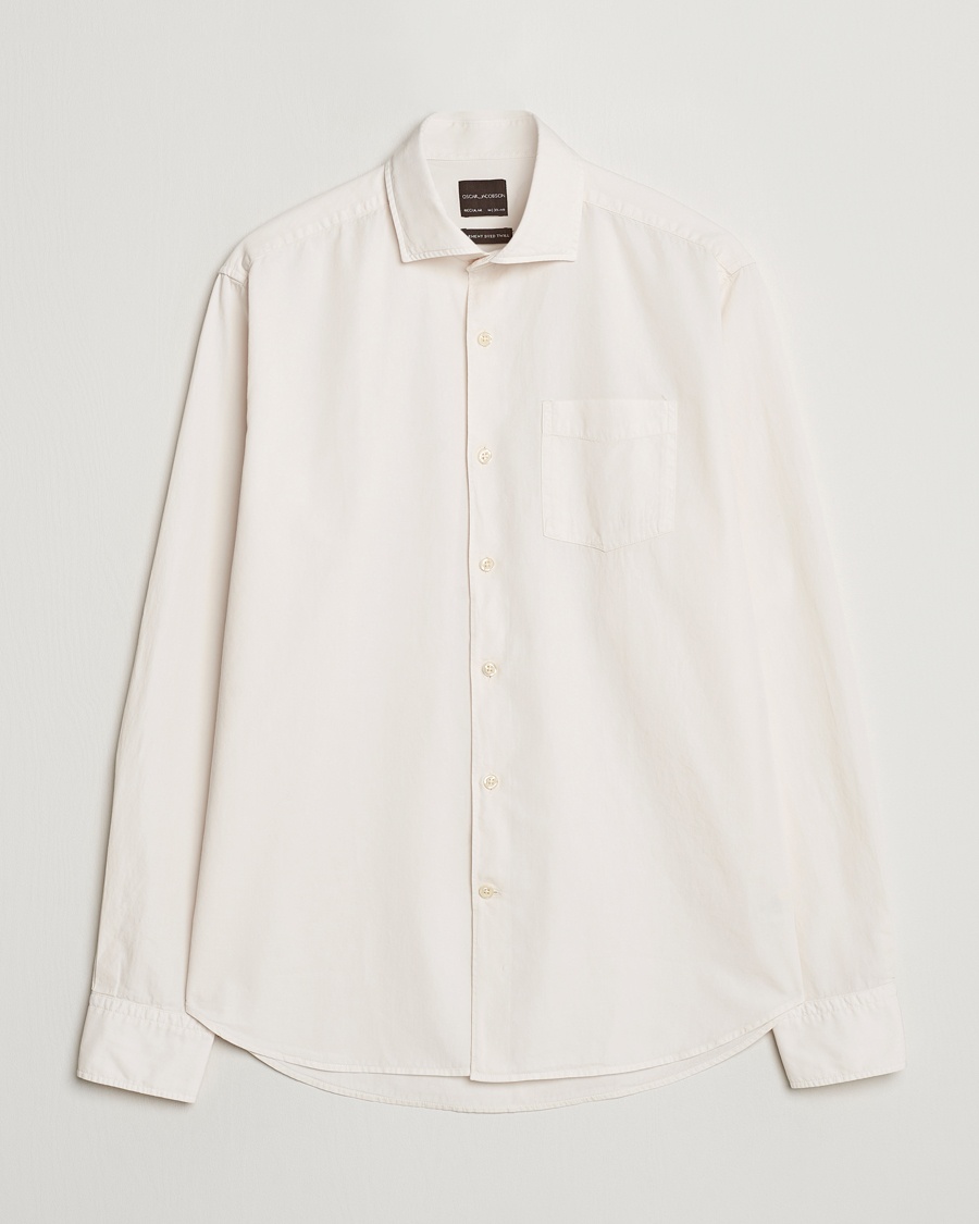 Men | Shirts | Oscar Jacobson | Reg Fit Wide Spread C GD Twill Ecru White