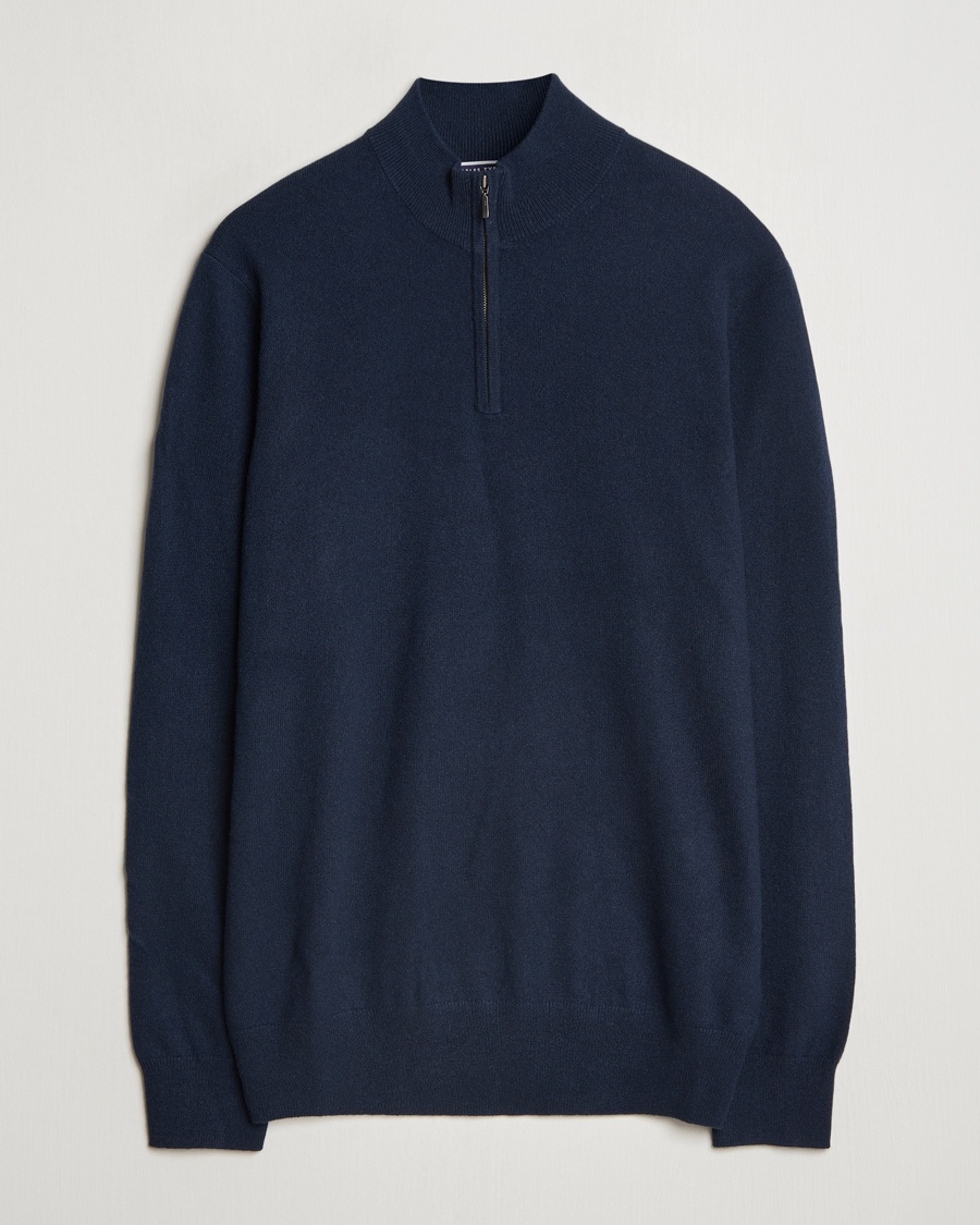 Men | Charles Tyrwhitt | Charles Tyrwhitt | Pure Cashmere Zip Neck Jumper Navy