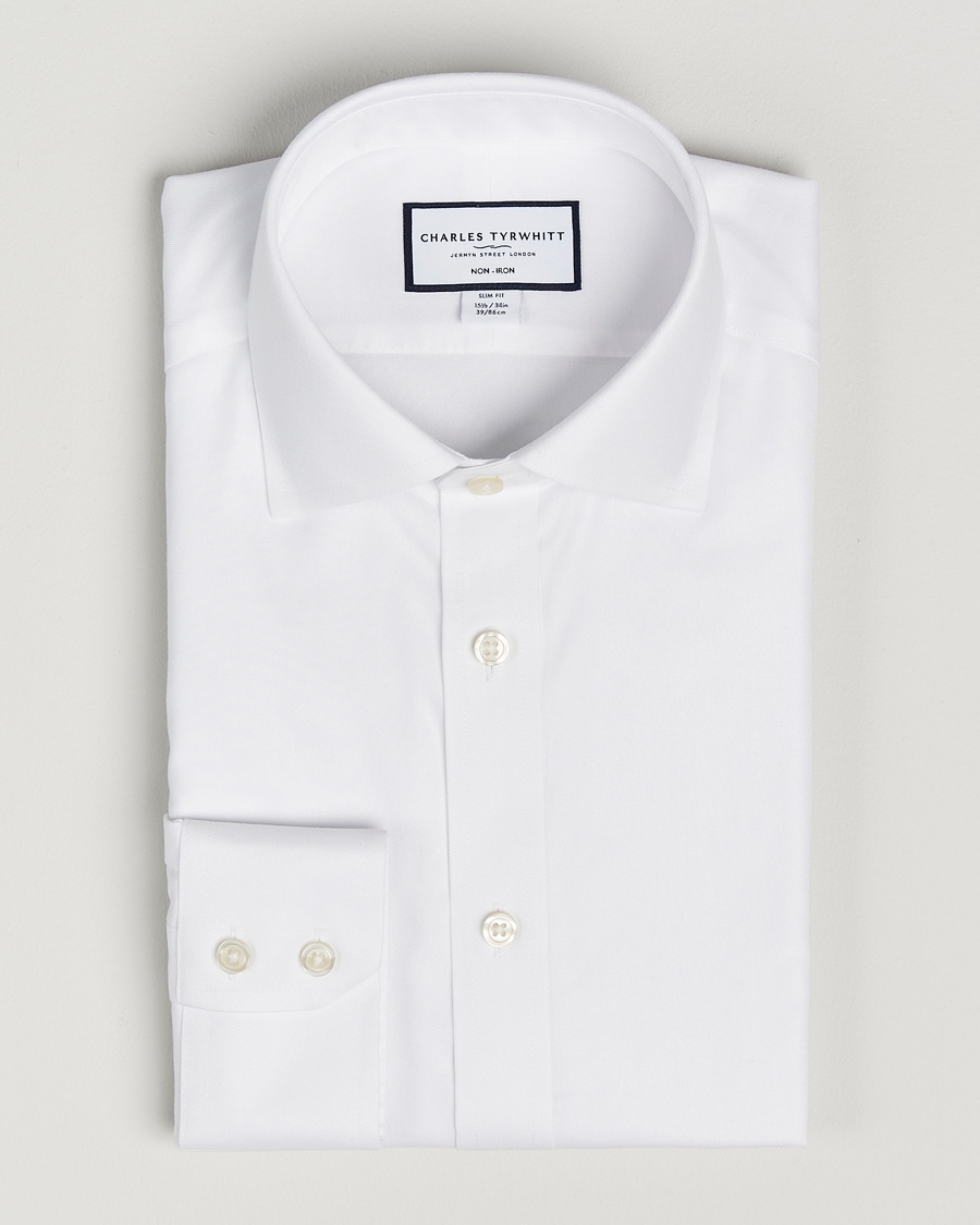 Men | | Charles Tyrwhitt | Slim Fit Non Iron Cotton Twill Shirt White