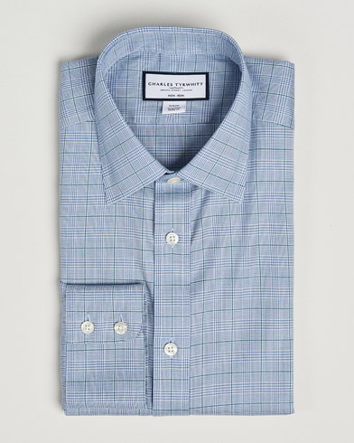Men | Charles Tyrwhitt | Charles Tyrwhitt | Slim Fit Non Iron Prince of Wales Shirt Indigo Blue
