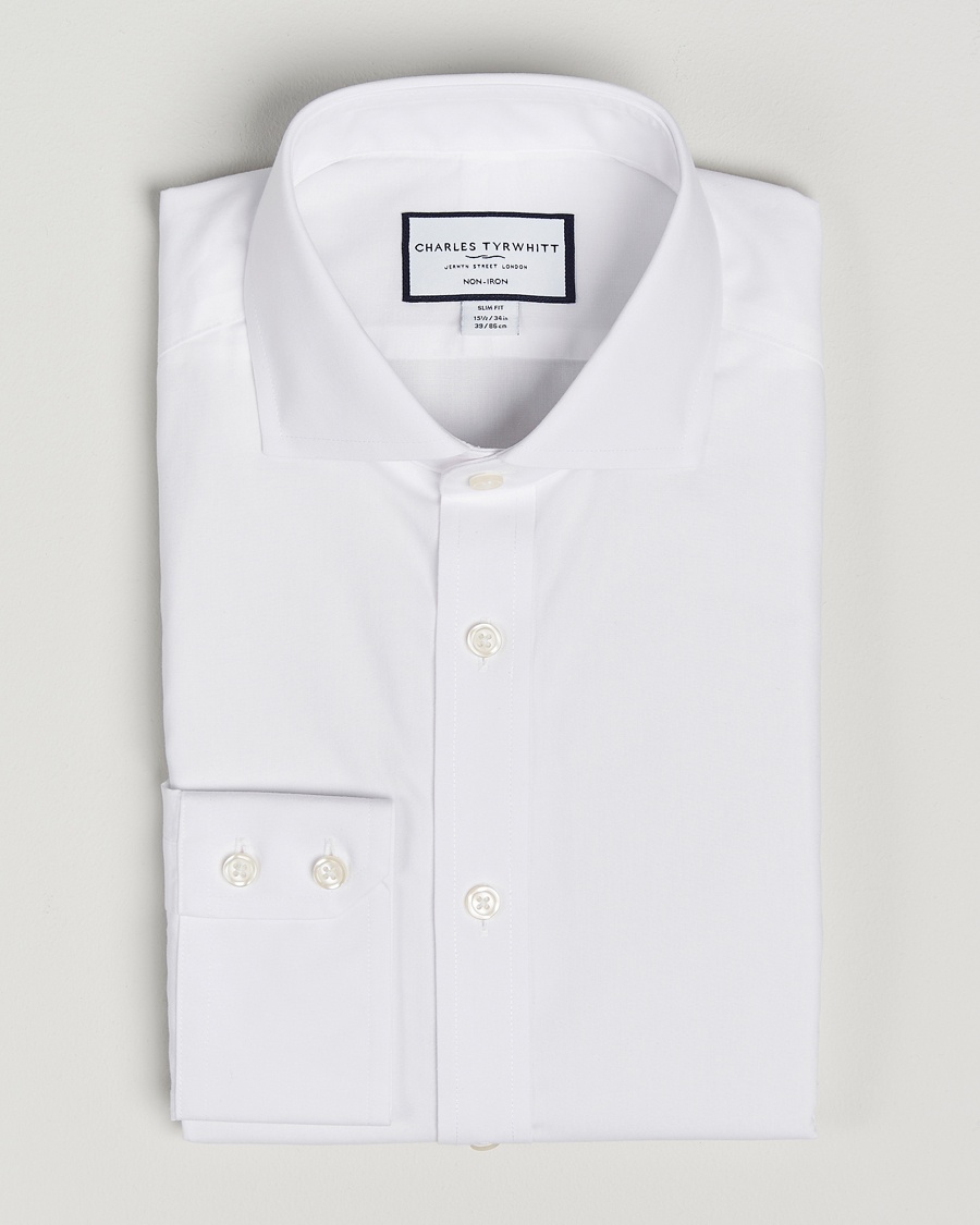 Men | | Charles Tyrwhitt | Slim Fit Non Iron Poplin Cut Away Shirt White