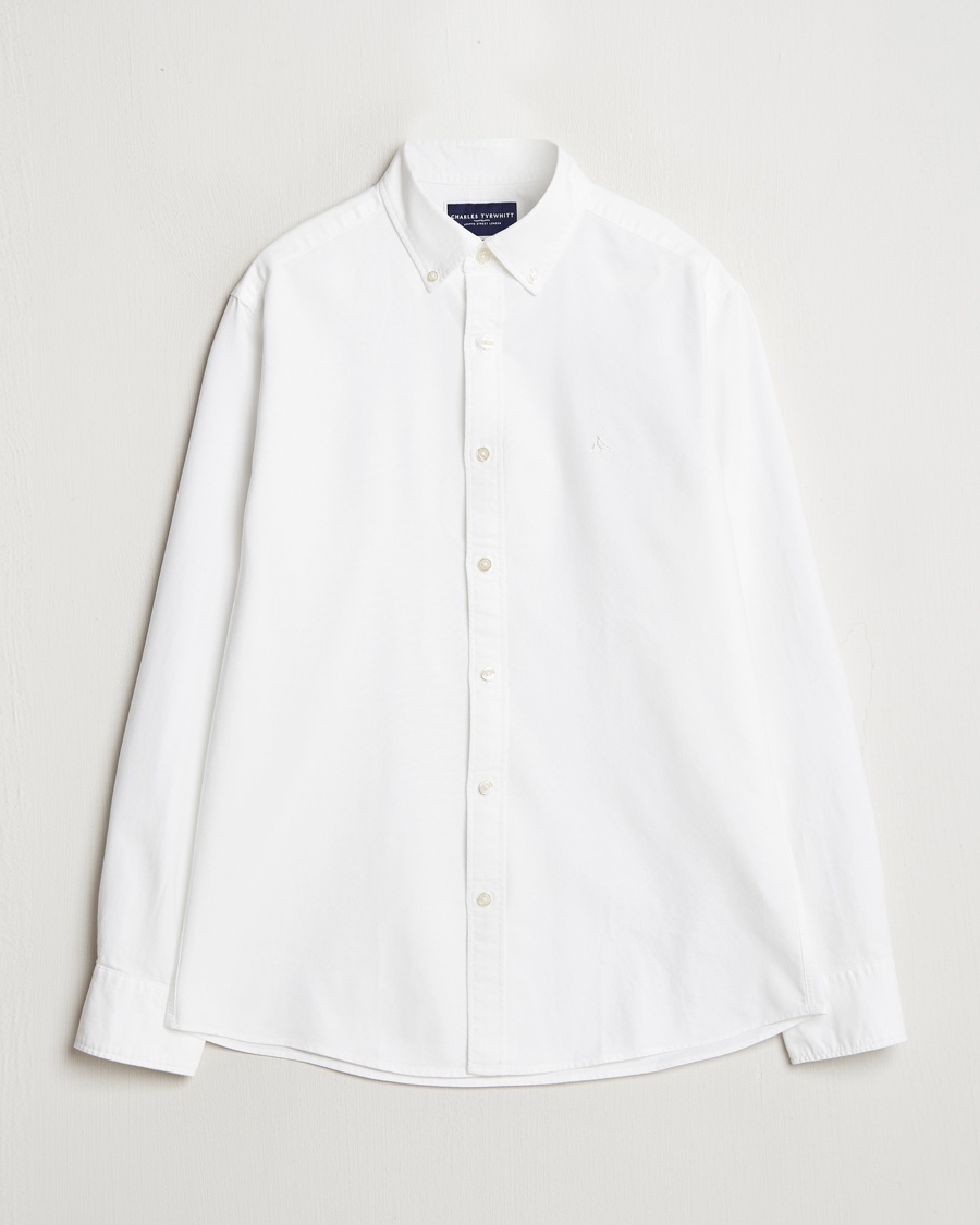 Charles Tyrwhitt Button Down Stretch Oxford Shirt White – White