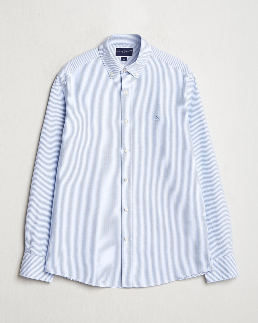 Charles Tyrwhitt Button Down Stretch Oxford Shirt Blue/Whte – Blue