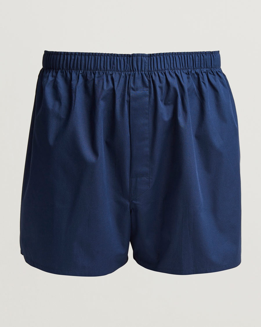Sunspel Classic Woven Cotton Boxer Shorts Navy – Blue