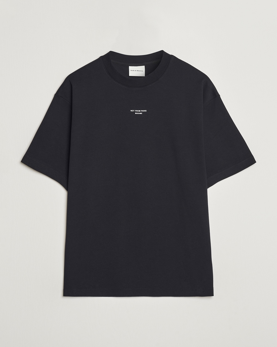 Drôle de Monsieur Classic Slogan T-Shirt Black – Black