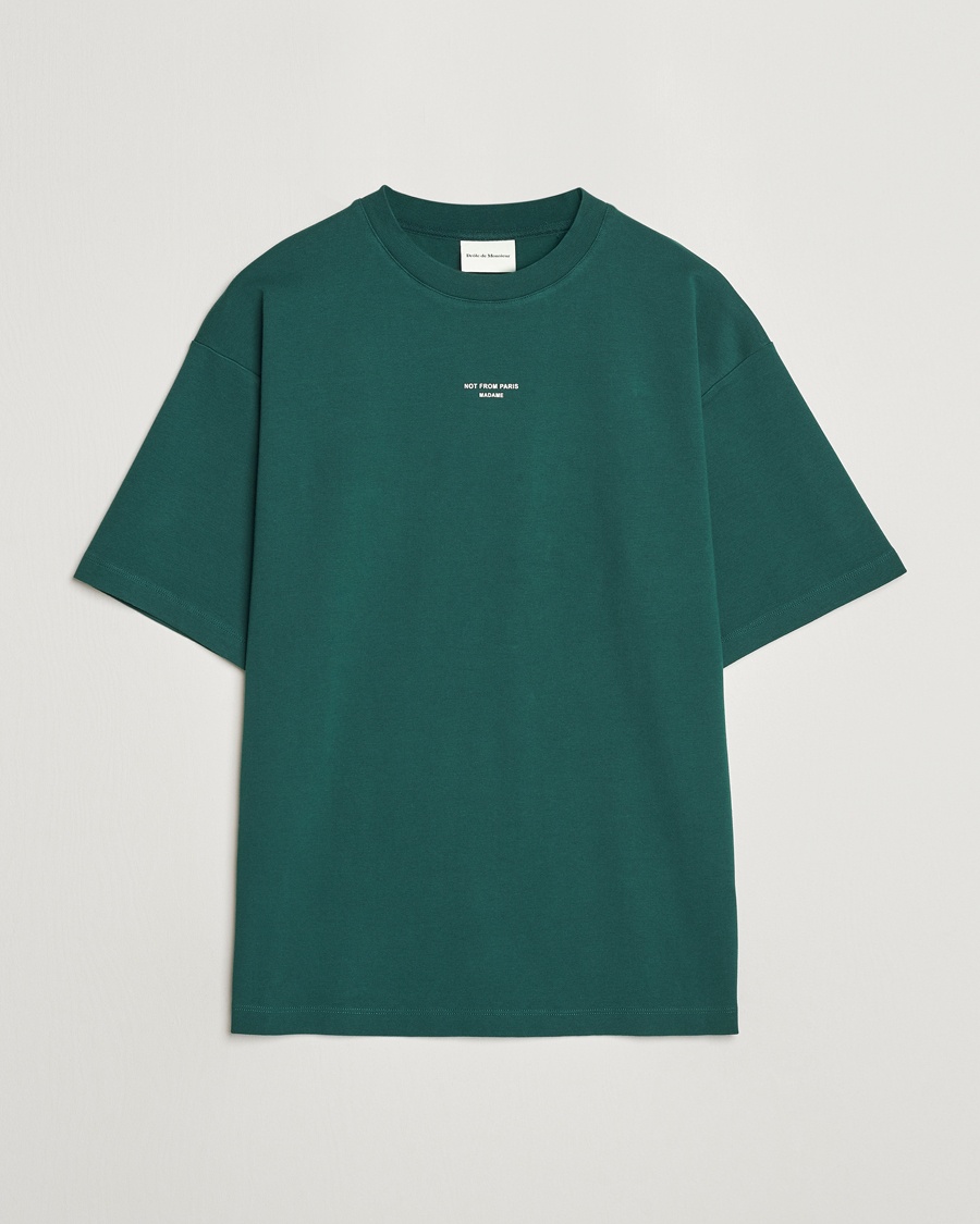 Drôle de Monsieur Classic Slogan T-Shirt Dark Green – Green