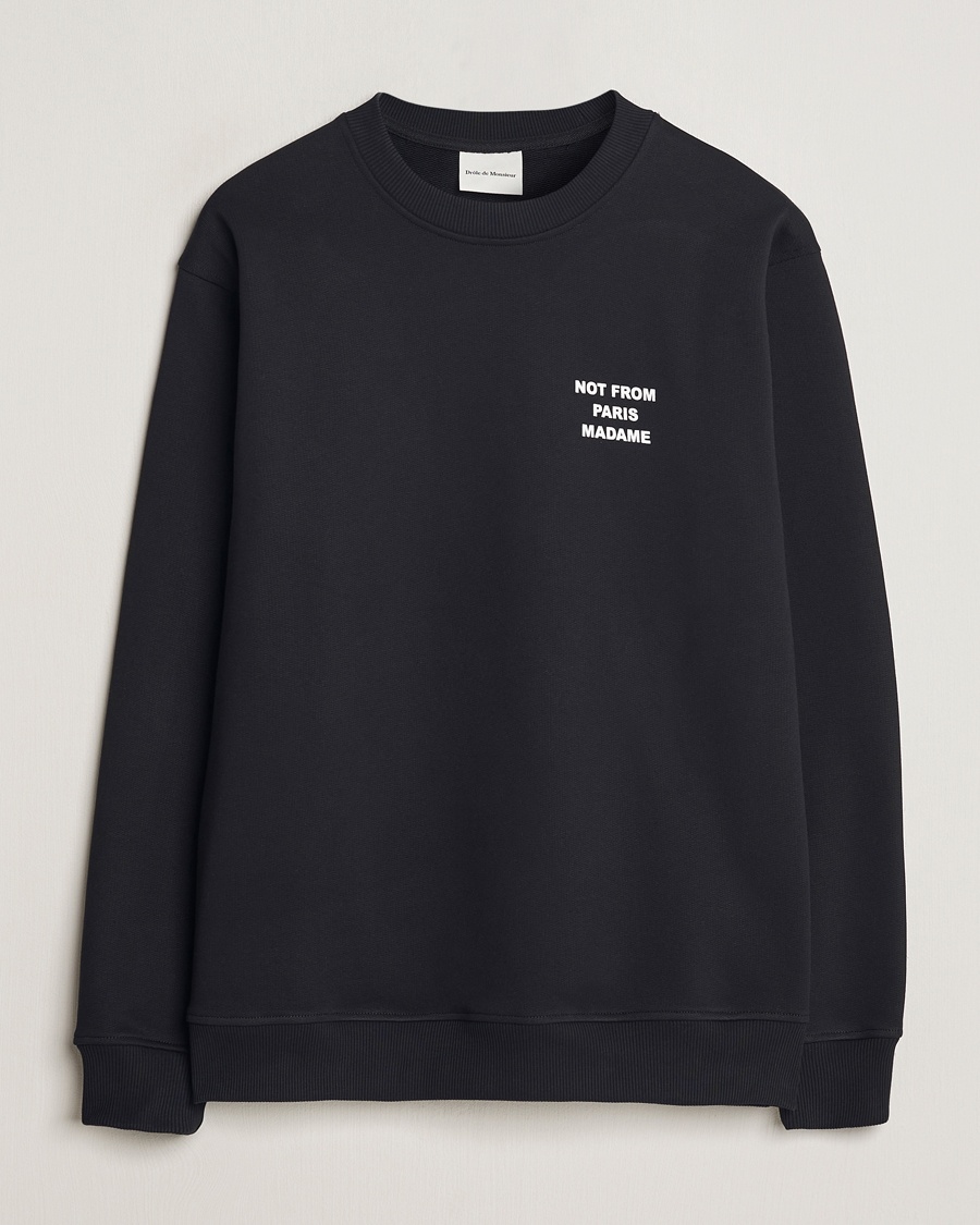 Drôle de Monsieur Slogan Sweatshirt Black – Black