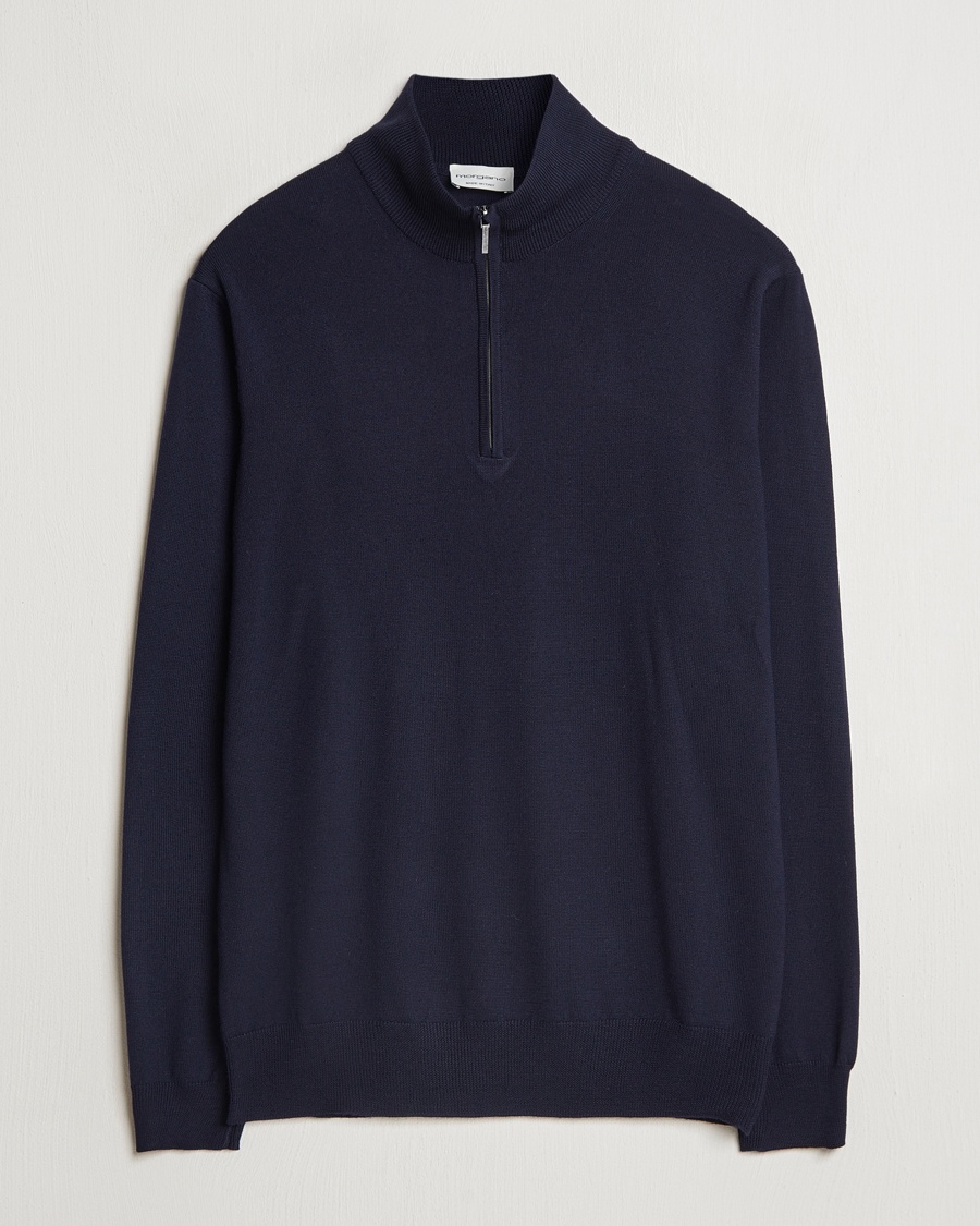 Men | Morgano | Morgano | Extra Fine Merino Wool Half-Zip Navy