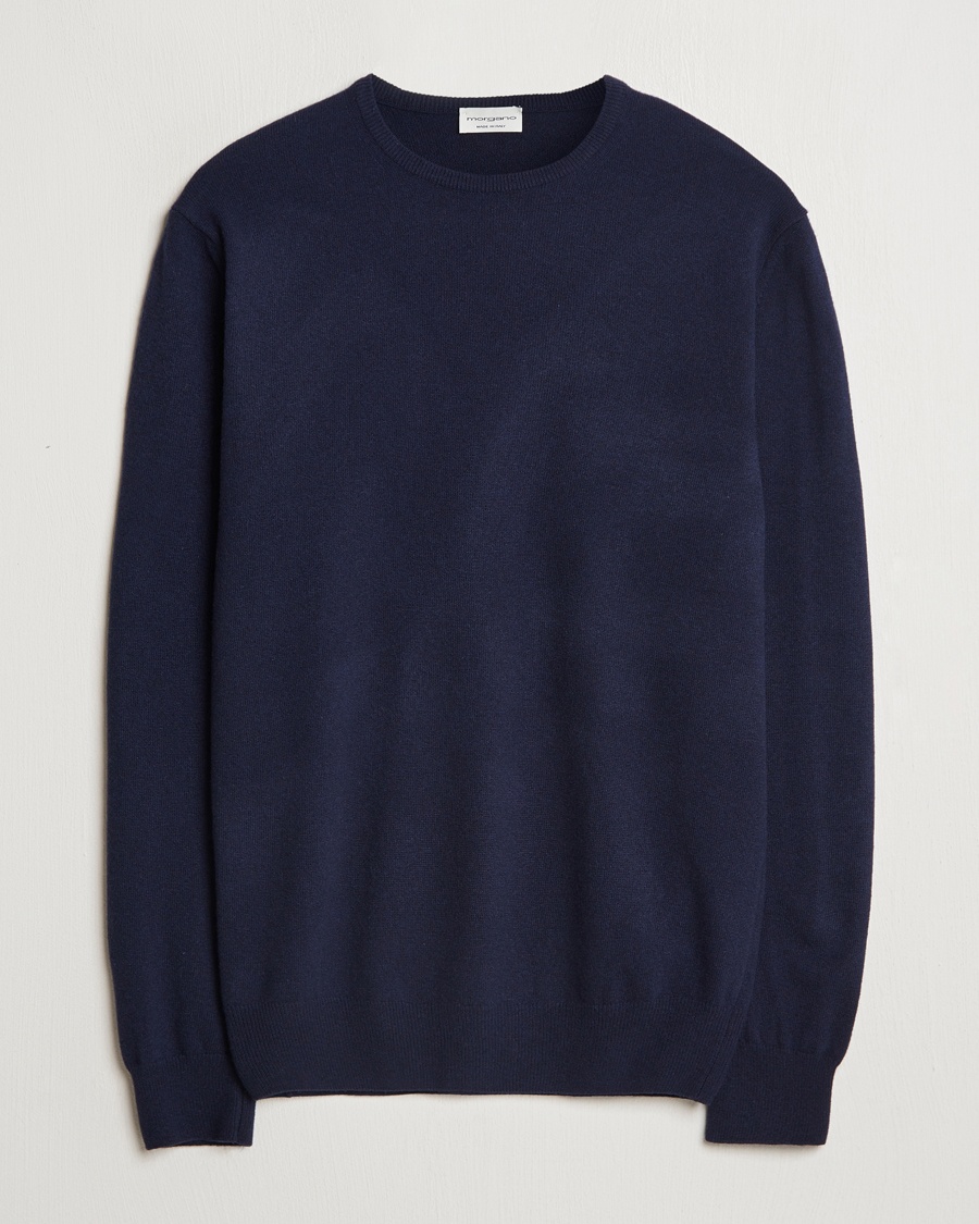 Morgano Wool/Cashmere Crewneck Navy – Blue