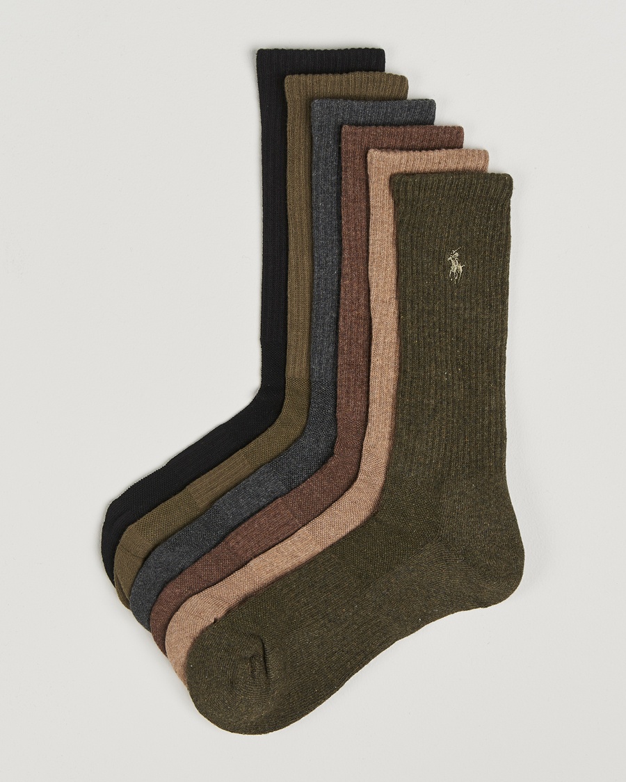 Polo Ralph Lauren Polo Ralph Lauren6-Pack Performance Crew SocksBrown – Multi-colour
