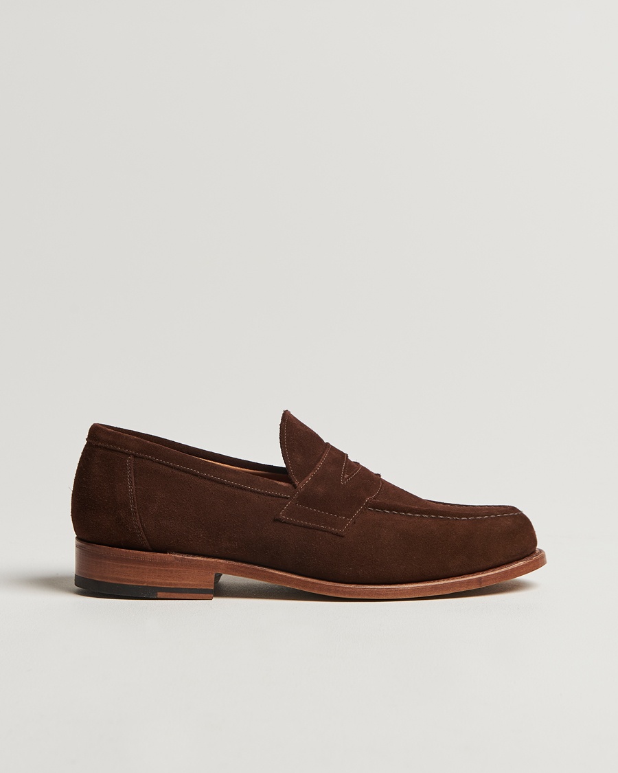 Sanders Aldwych Suede Penny Loafer Polo Snuff – Brown