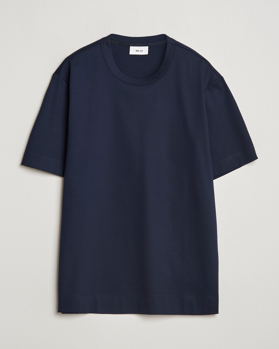 Men | NN07 | NN07 | Pedro Mercerized Crew Neck T-Shirt Navy Blue