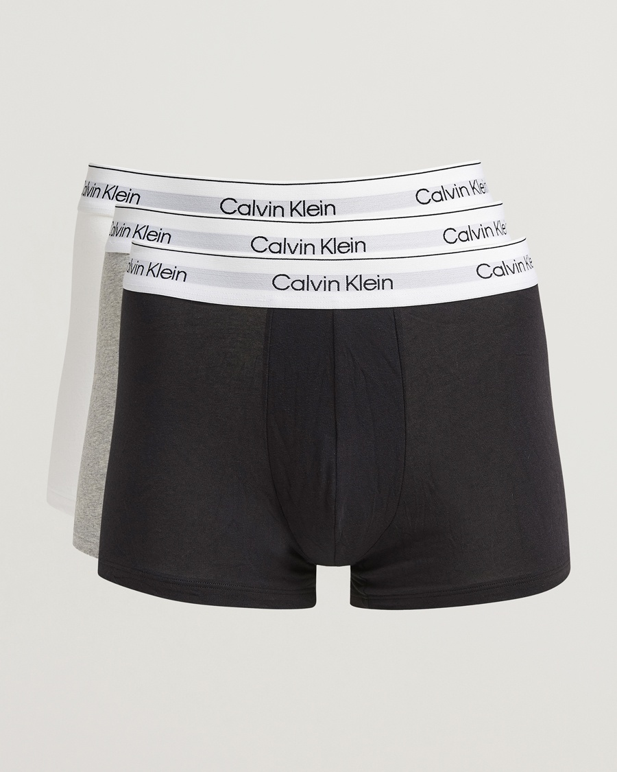 Men | Calvin Klein | Calvin Klein | 3-Pack Icon Cotton Stretch Trunk Grey/Black/White