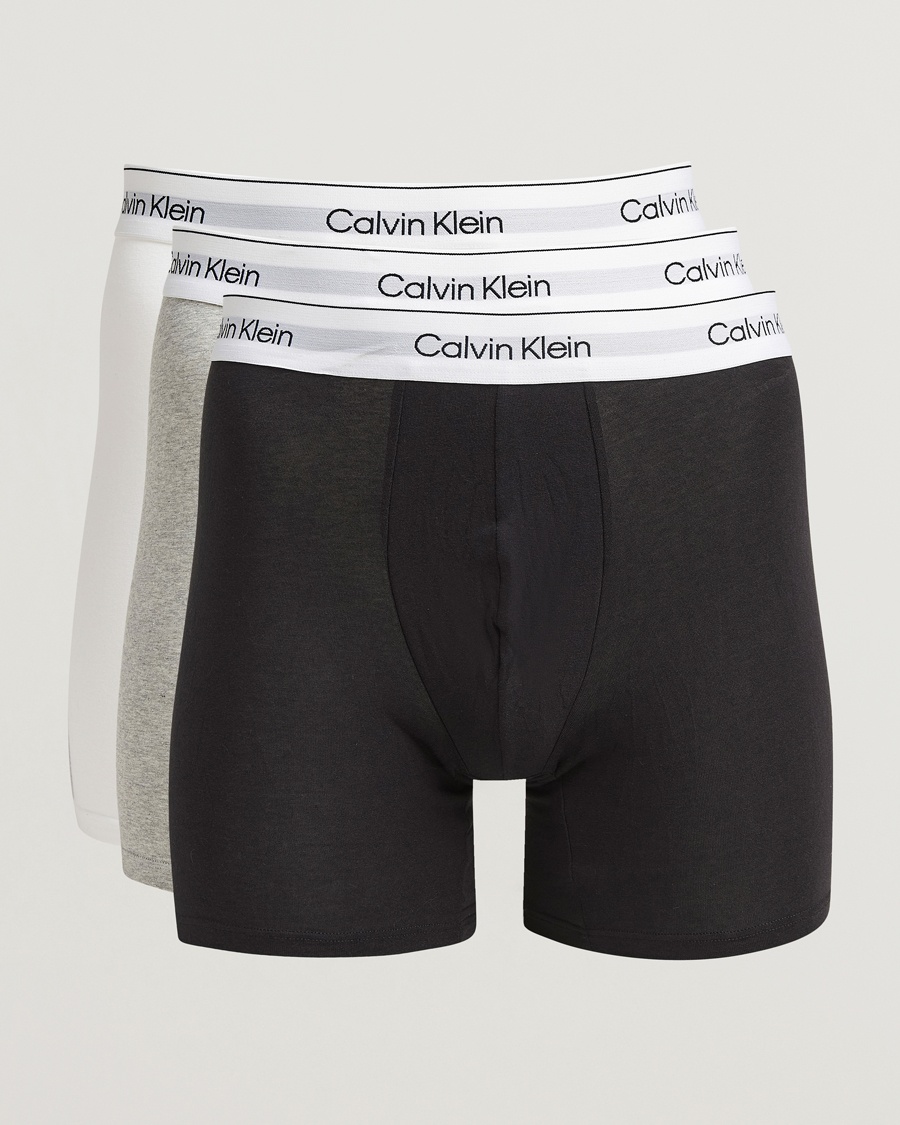 Men | Calvin Klein | Calvin Klein | 3-Pack Icon Cotton Stretch Boxer Brief Grey/Black/White