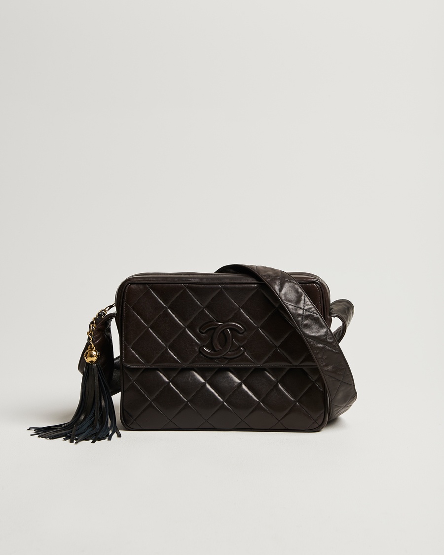 Men | | Chanel Pre-Owned | Tassel Flap Shoulder Bag Black Lambskin