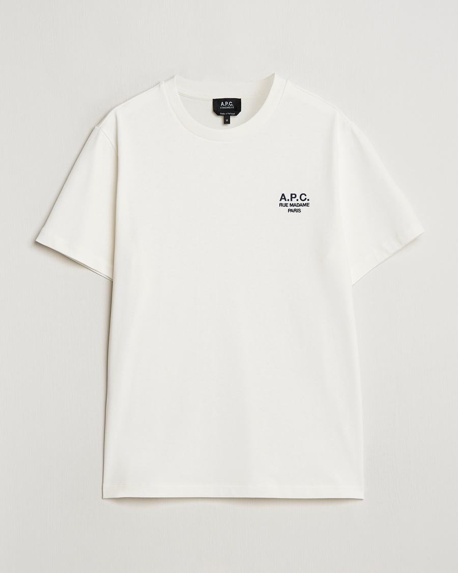 Men | White t-shirts | A.P.C. | Rue Madame T-Shirt White/Dark Navy