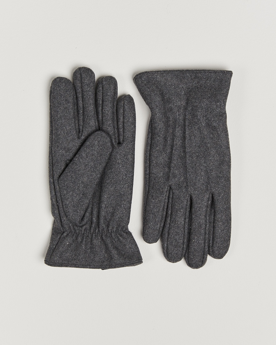 Amanda Christensen Lined Wool Gloves Grey Melange – Grey