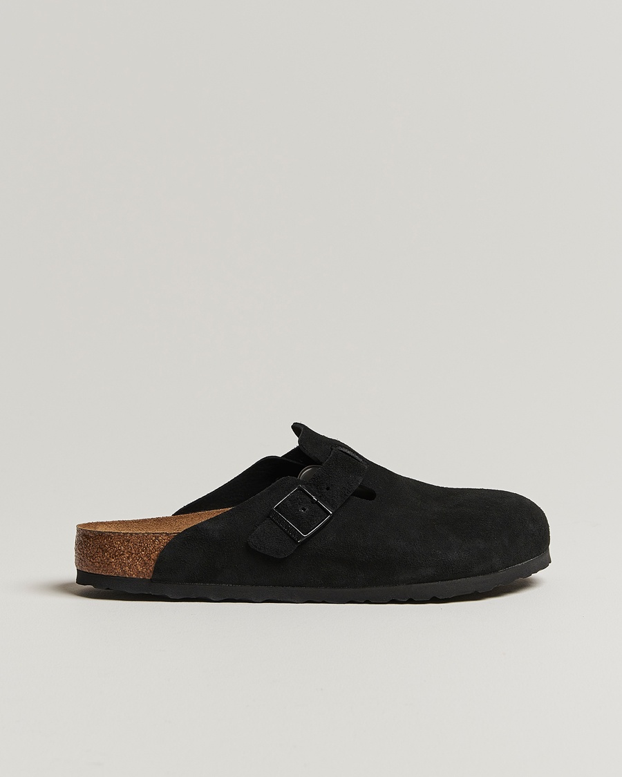 BIRKENSTOCK Boston Soft Footbed Black Suede – Black
