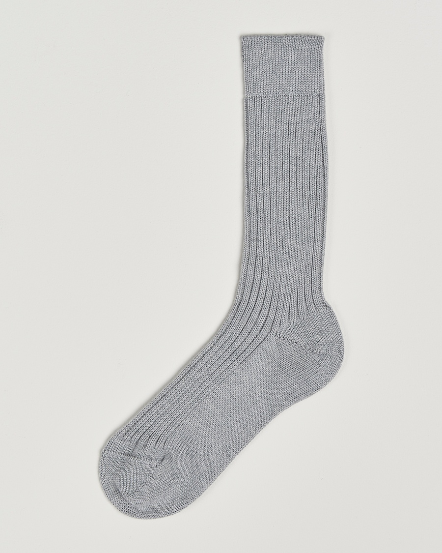 Bresciani Heavy Wool Socks Light Grey – Grey