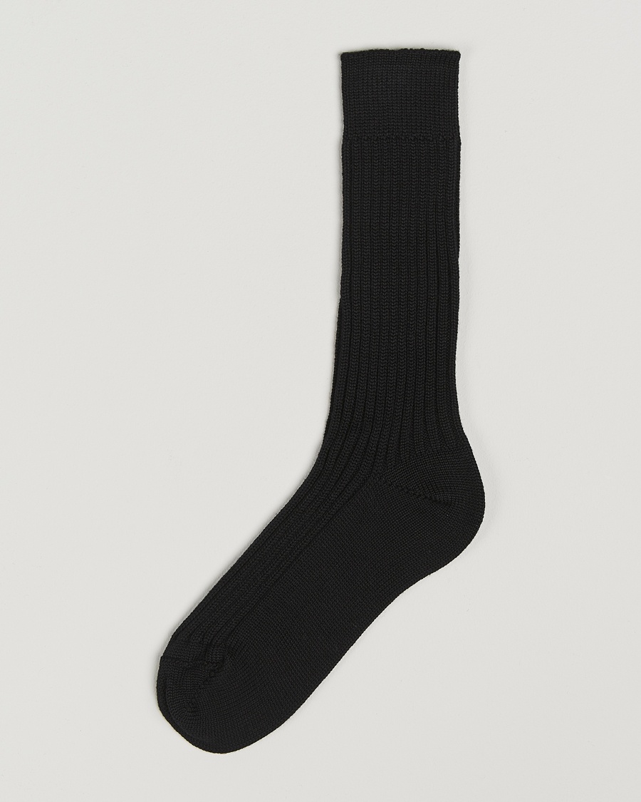 Bresciani Heavy Wool Socks Black – Black