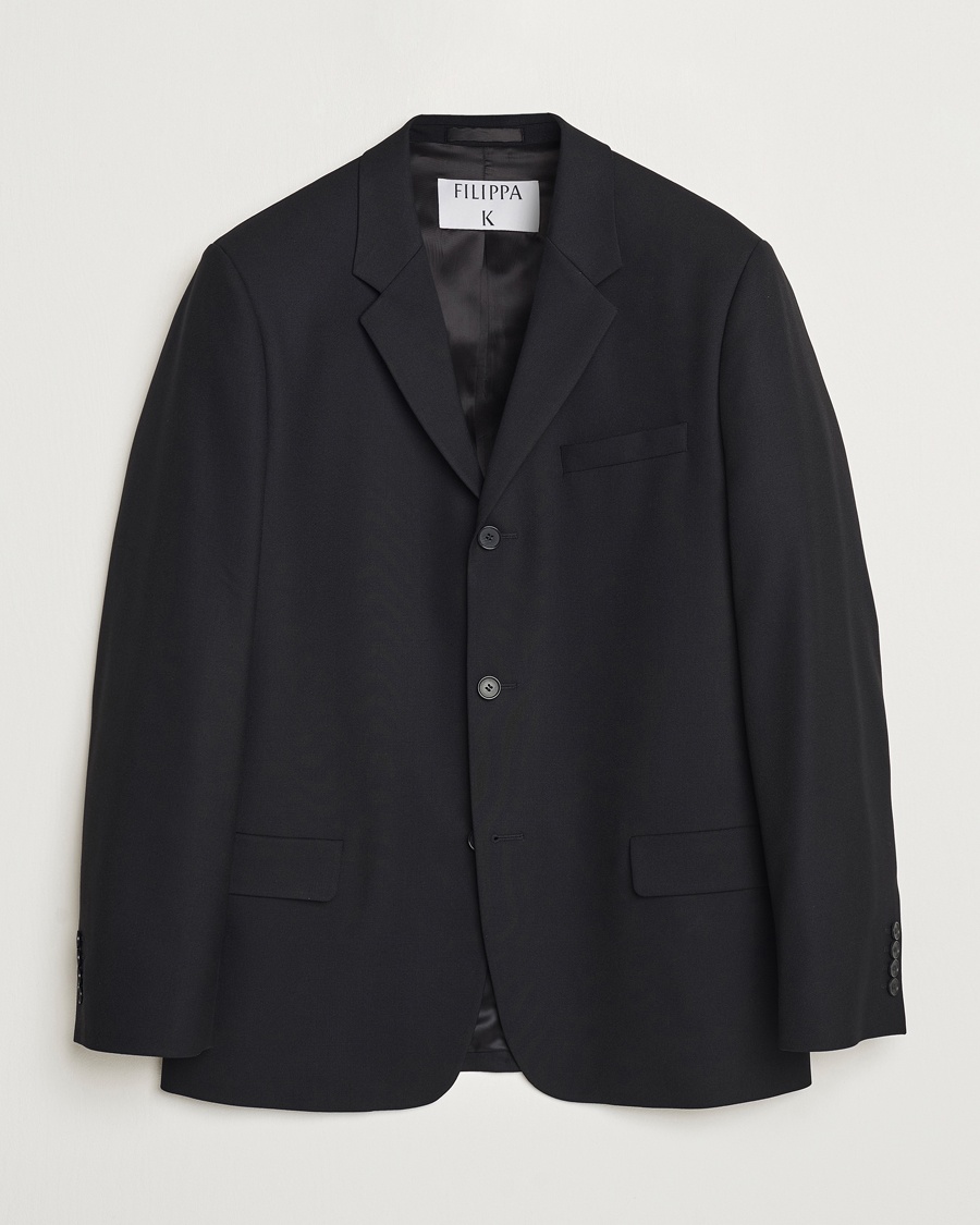 Men | Blazers | Filippa K | Wool Blend Blazer Black