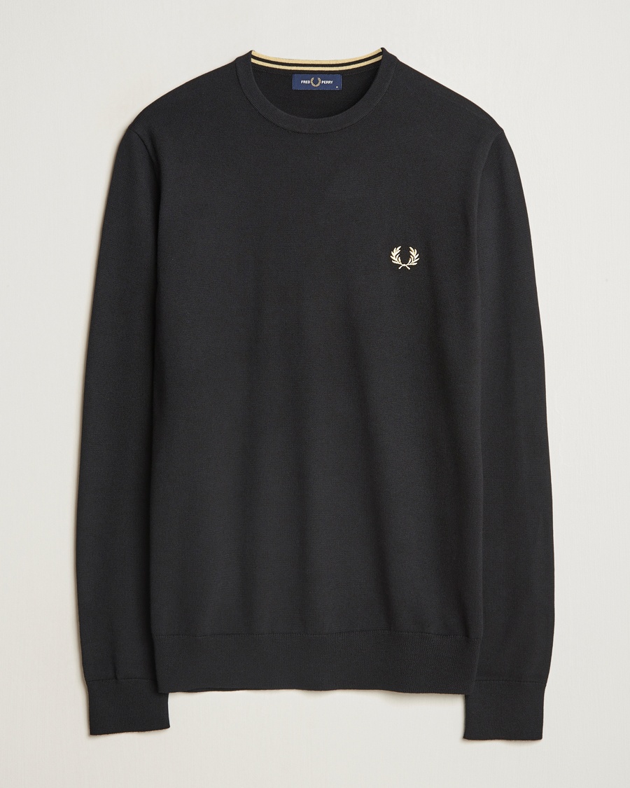 Men | Fred Perry | Fred Perry | Classic Crew Neck Jumper Black