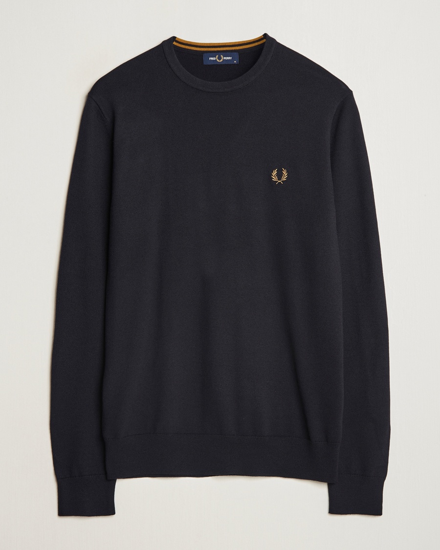 Men | Fred Perry | Fred Perry | Classic Crew Neck Jumper Navy