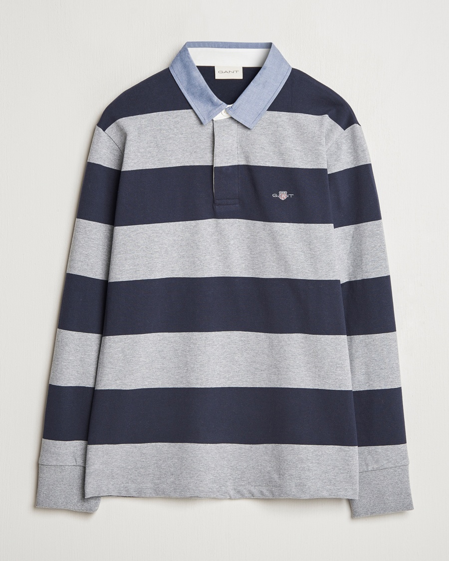 Gant Chambray Striped Heavy Rugger Grey Melange – Blue
