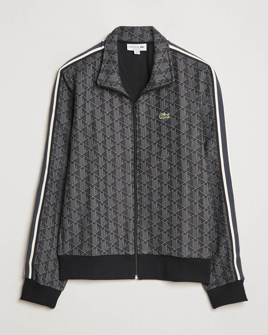Men | Lacoste | Lacoste | Monogram Full Zip Track Jacket Black/Graphite