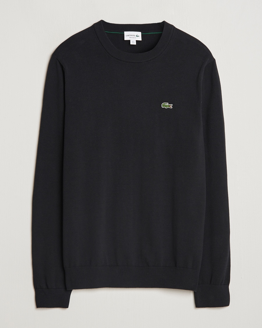 Lacoste Cotton Knitted Sweater Black – Black