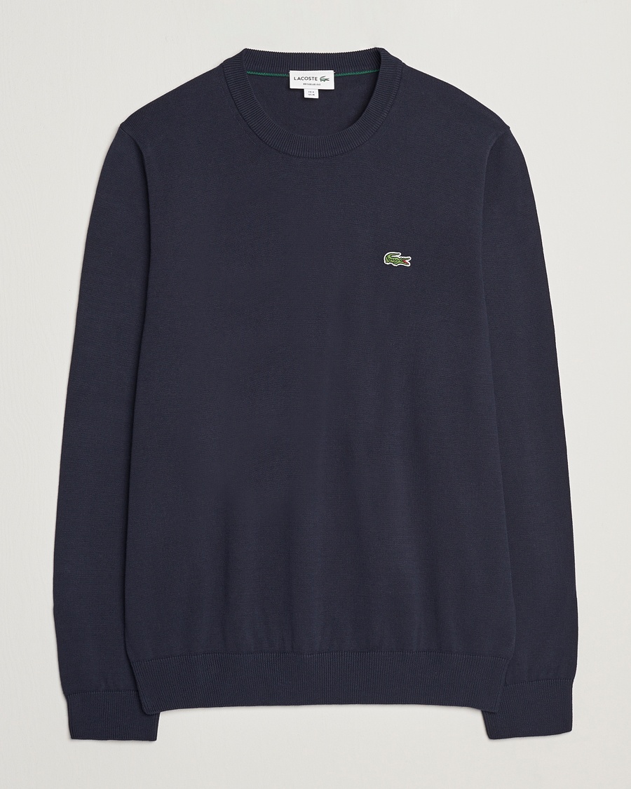Lacoste Cotton Knitted Sweater Navy Blue – Blue