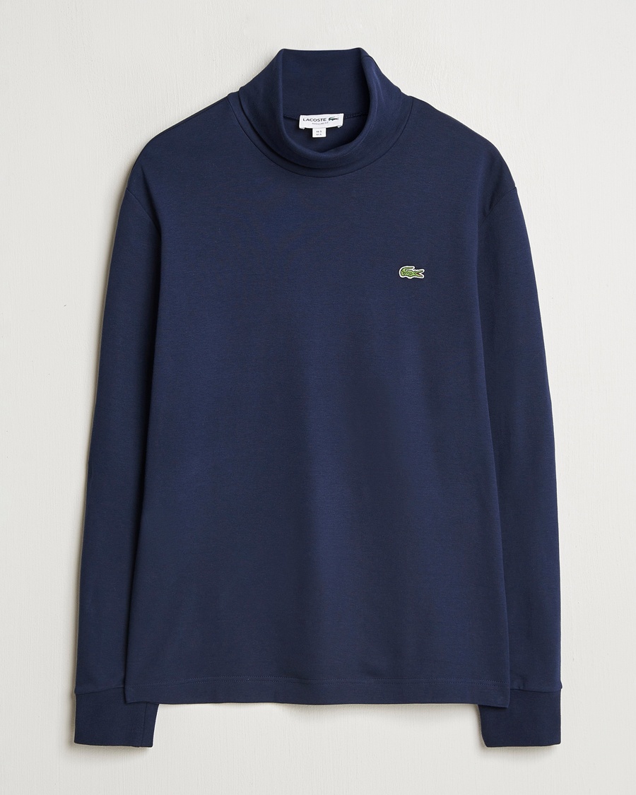Lacoste Interlock Cotton Rollneck Navy – Blue