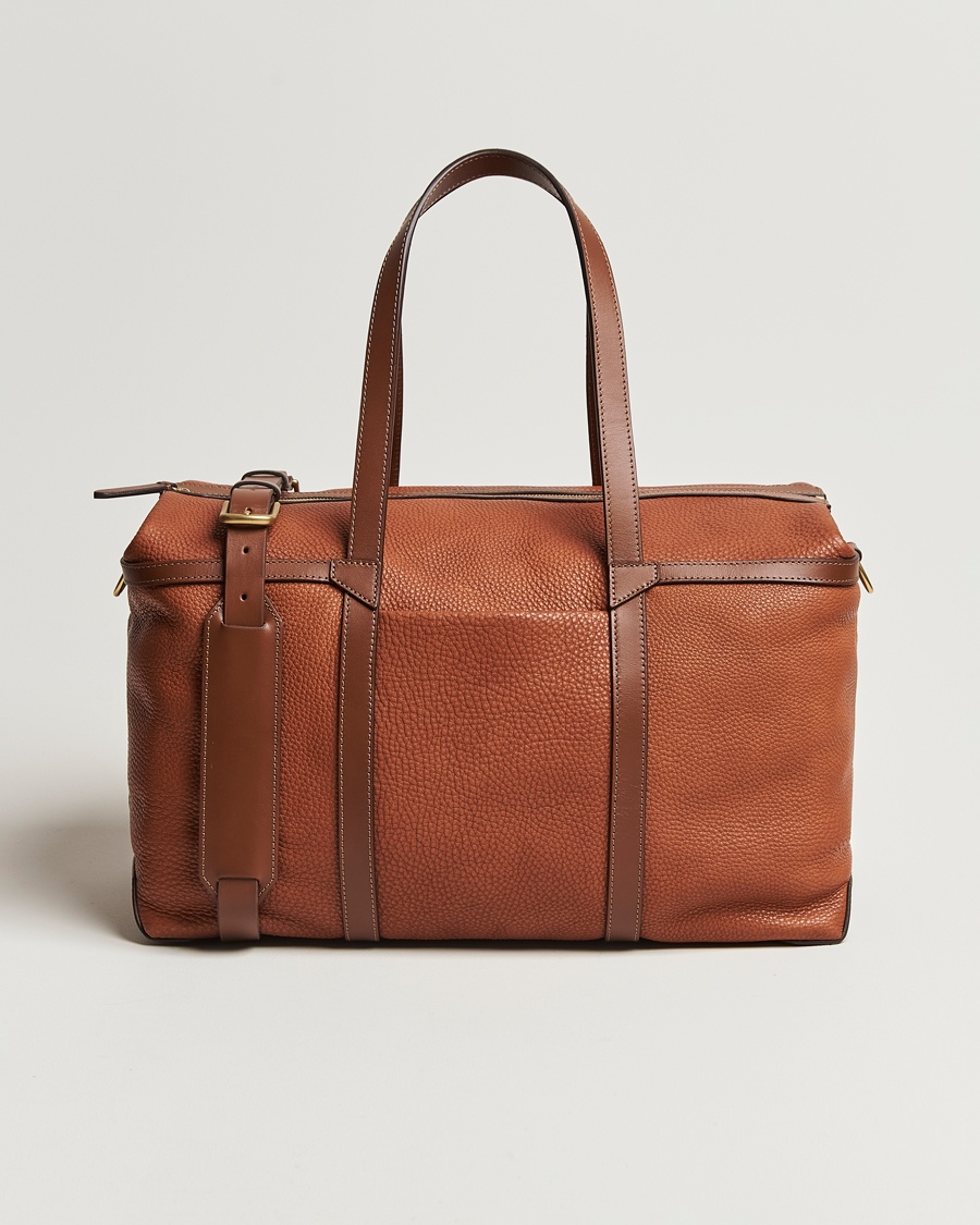 Men | Weekend Bags | Mismo | Tour Pebbled Leather Weekendbag Tabac/Cuoio