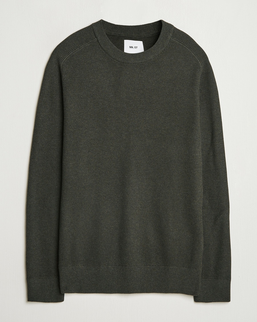 NN07 Kevin Cotton Knitted Sweater Dark Army – Green