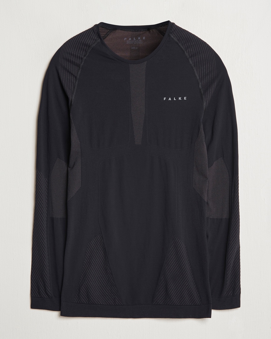 Men | T-Shirts | Falke Sport | Long Sleeve Warm Shirt Black