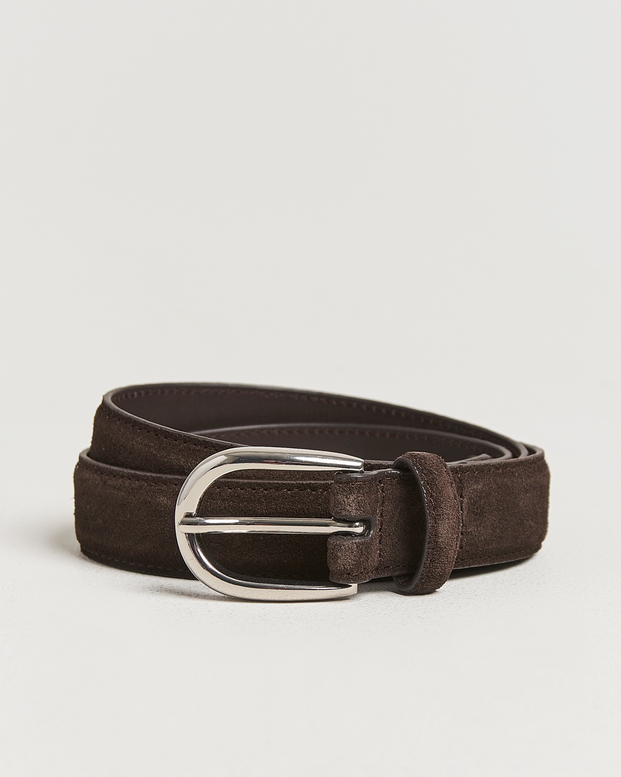 Men | Loake 1880 | Loake 1880 | Harry Suede Belt Dark Brown