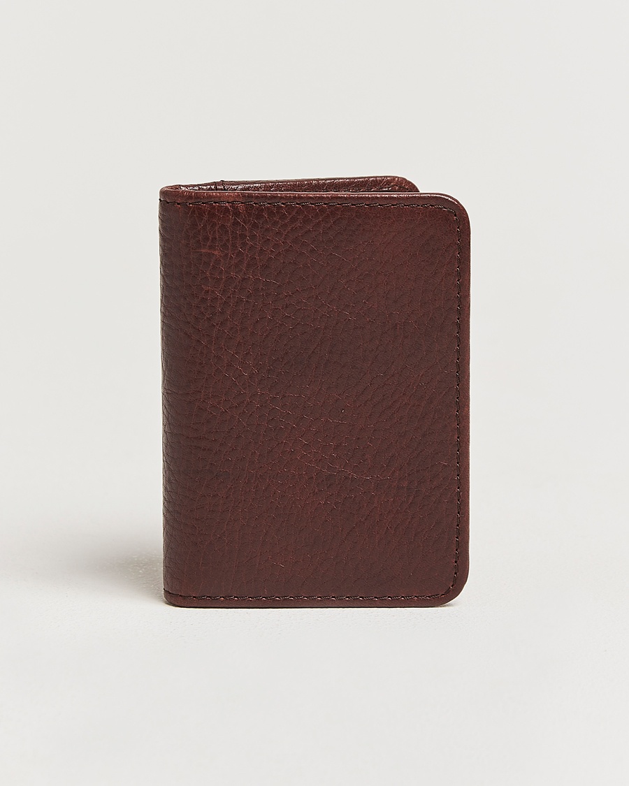 Loake Shoemakers Fenchurch Grained Leather Card Holder Dark Brown – Brown