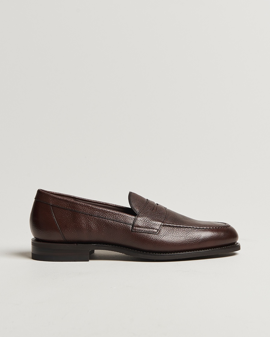 Men | Loake 1880 | Loake 1880 | Imperial Grained Penny Loafer Dark Brown