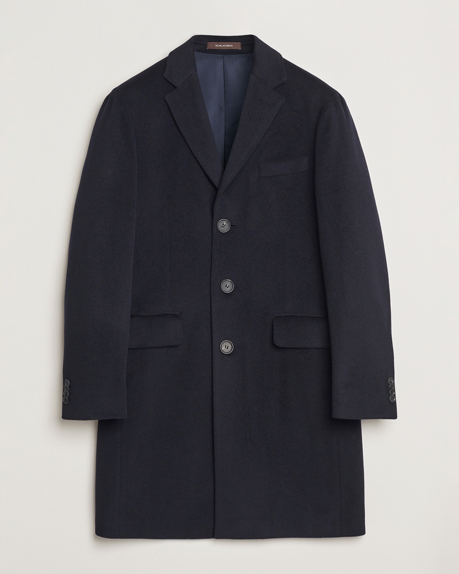 Oscar Jacobson Sylar Wool/Cashmere Coat Navy – Blue