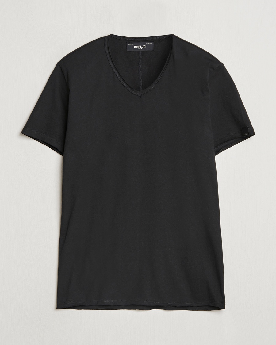 Replay V-Neck T-Shirt Black – Black