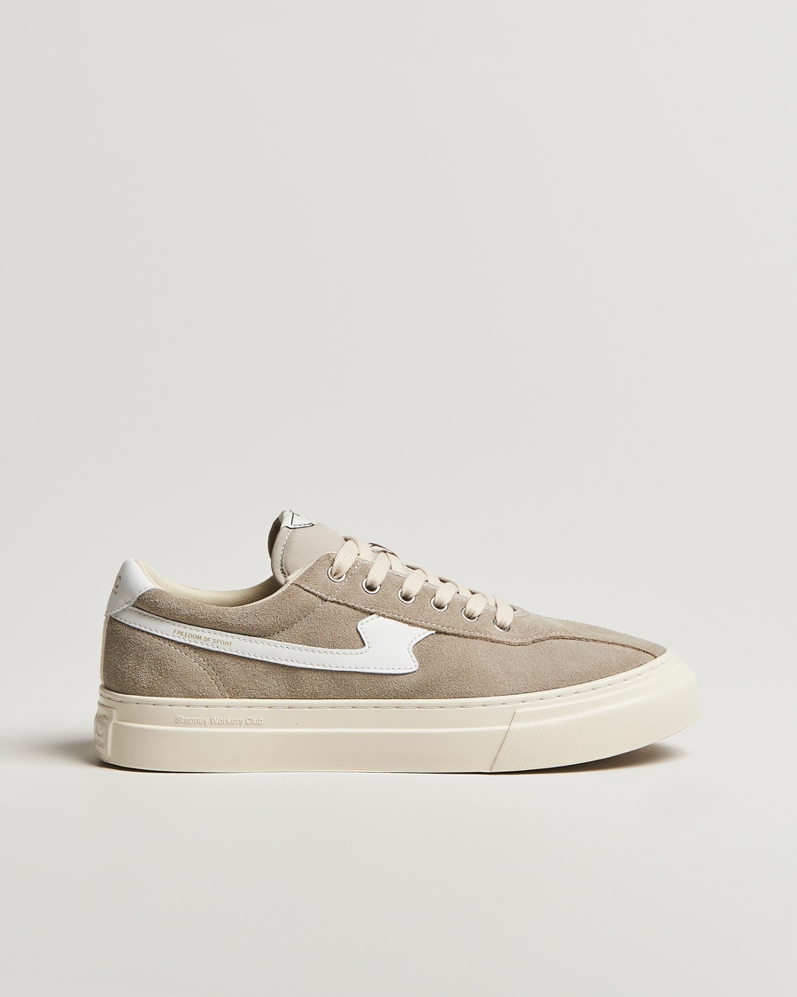 Men | Stepney Workers Club | Stepney Workers Club | Dellow S-Strike Cupsole Suede Sneaker Lt Grey/White