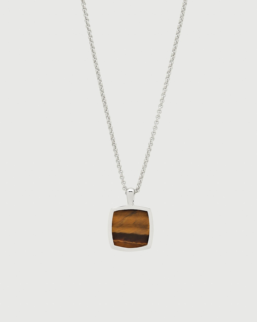 Tom Wood Cushion Pendant Tiger Eye Silver – Silver