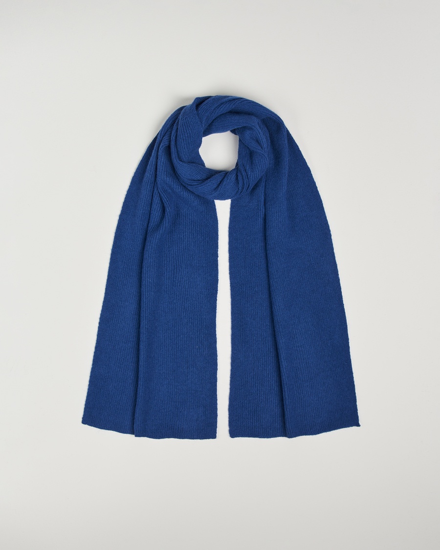 Le Bonnet Lambswool/Caregora Scarf Marin – Blue