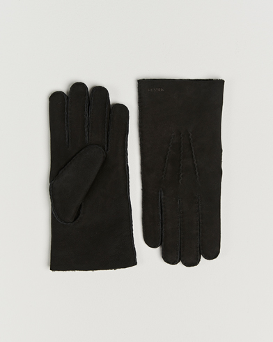 Hestra Bernard Lambskin Suede Glove Black – Black