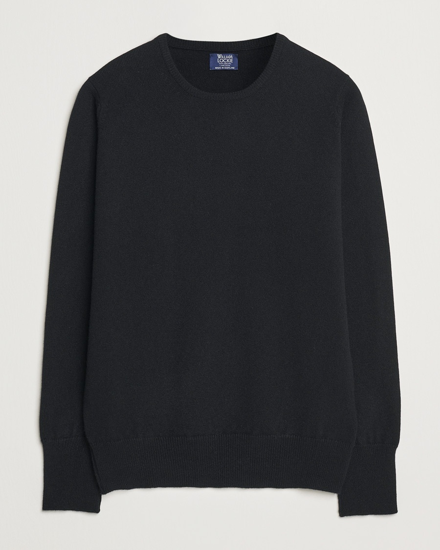 William Lockie Rob Lambswool Crewneck Black – Black