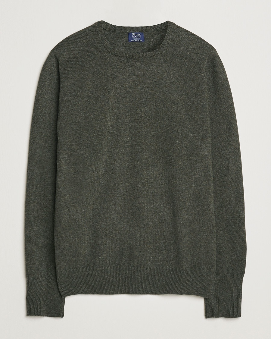William Lockie Rob Lambswool Crewneck Seaweed – Green