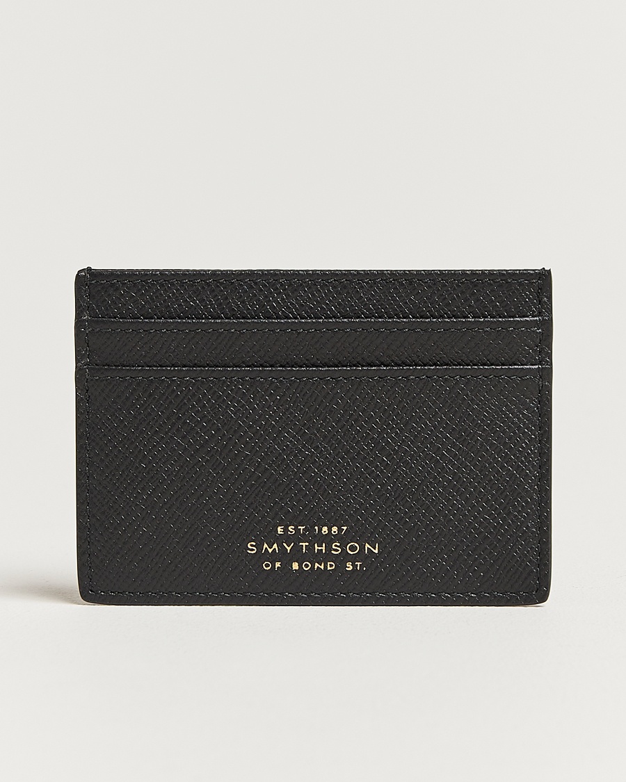 Smythson Panama Flat Cardholder Black – Black