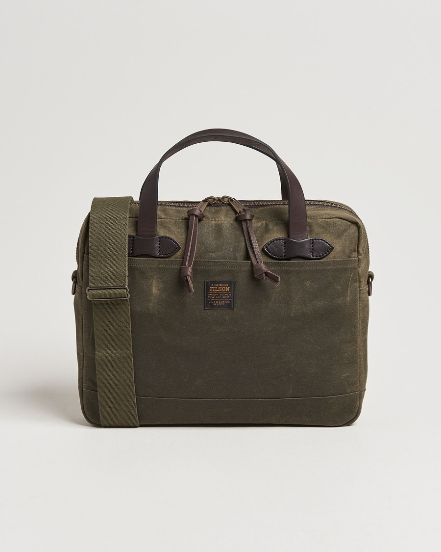 Filson Tin Cloth Compact Briefcase Otter Green – Green