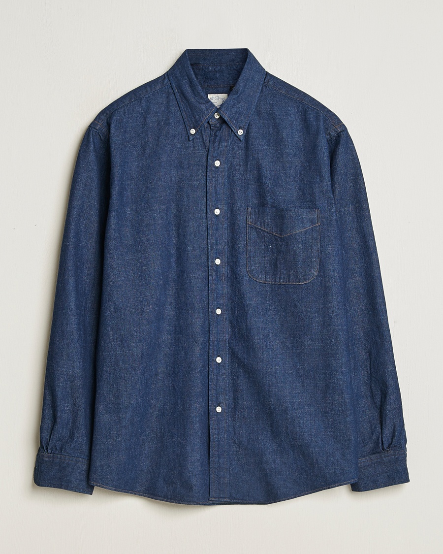 orSlow Denim Button Down Shirt One Wash – Blue